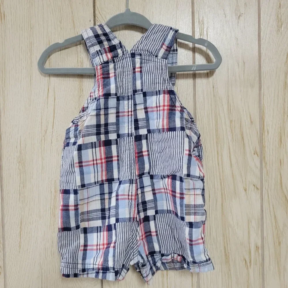 Little Me Plaid Overalls - Picture 2 of 4